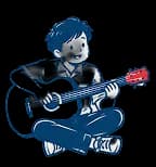 Student playing guitar