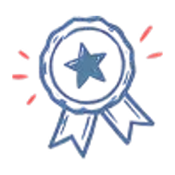 Sketched award ribbon medal accent